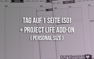 black planner kit // Tag auf 1 Seite ( So) + Project Life Add-on