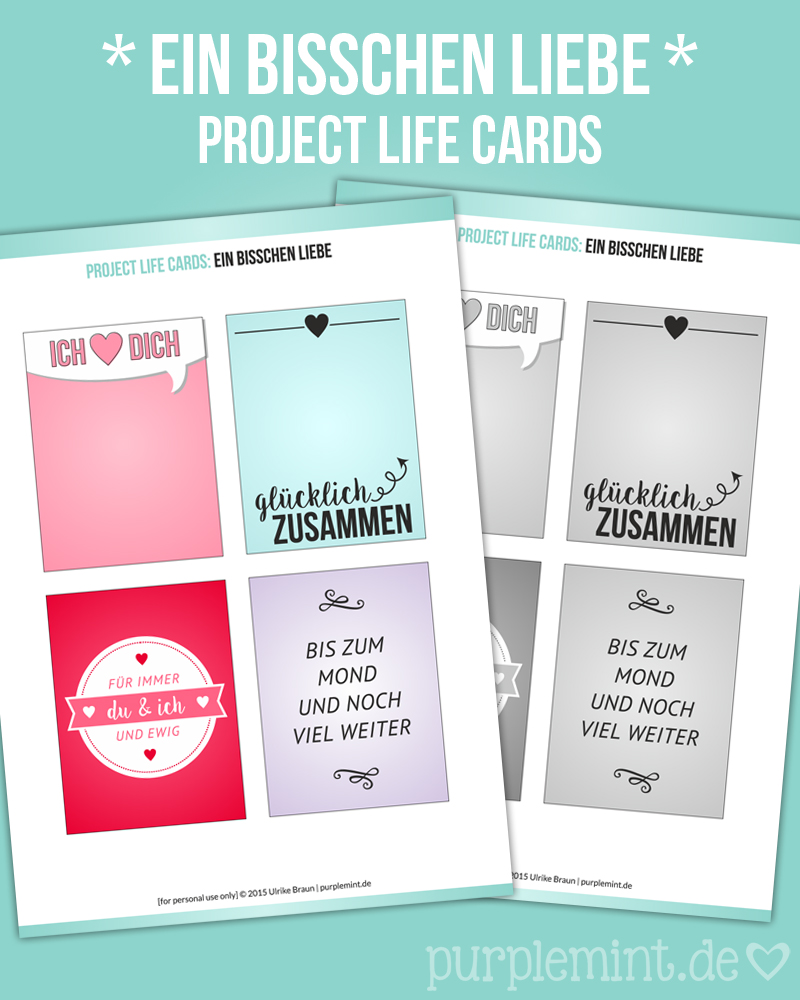 Project Life Cards - Ein bisschen Liebe