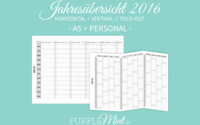 Fold-out Jahresübersichten 2016 // A5 + Personal [freebie]