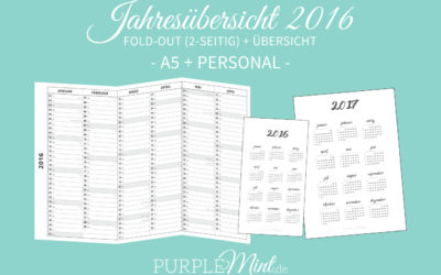 Jahresübersicht 2016 // A5 + Personal – #1 (freebie)