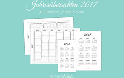 Jahresübersicht 2017 // A5 + Personal [freebie]