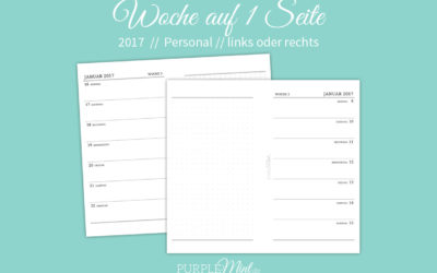 Wo1p – Woche auf 1 Seite // Personal [freebie]